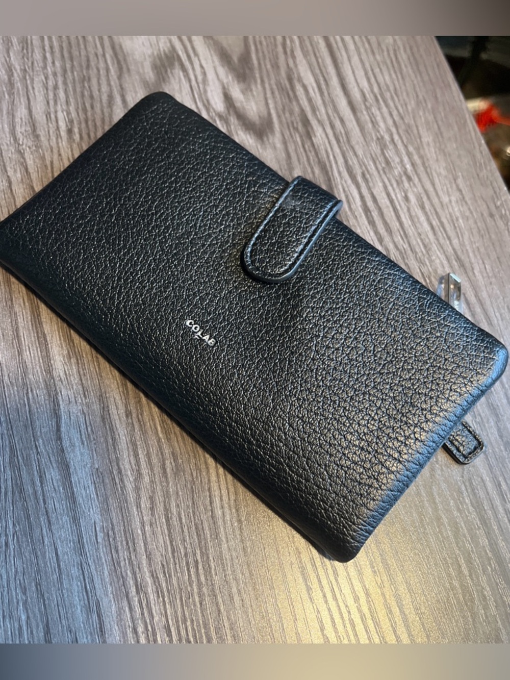 COĻAB Black Vegan Leather Wallet Organizer duel-Zip Multi-Card Holder 7.5”